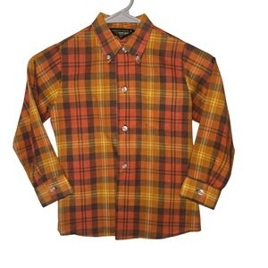 Vintage Sears Kids‎ Boys Button Up Long Sleeve Shirt Size 6 Perma Prest No Iron
